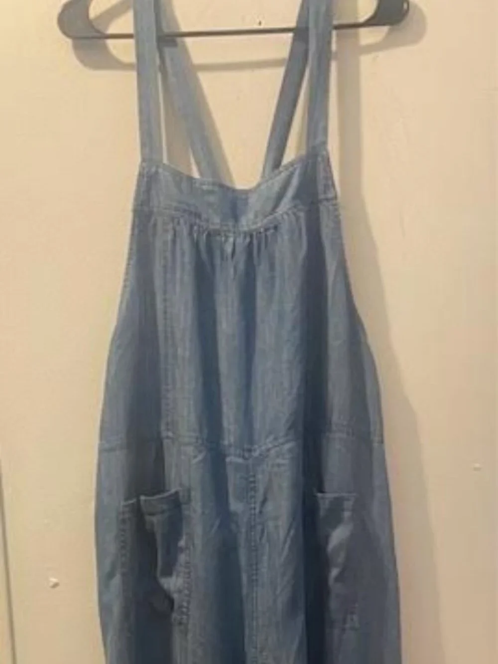Natural Life Chambray Wide Leg Jumpsuit Size Large Boho Pockets - Picture 2 of 9